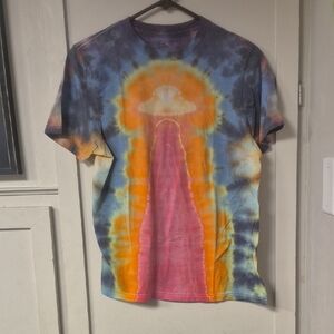 Men's Short Sleeve Tie-Dye Tee in Pink, Orange & Blue